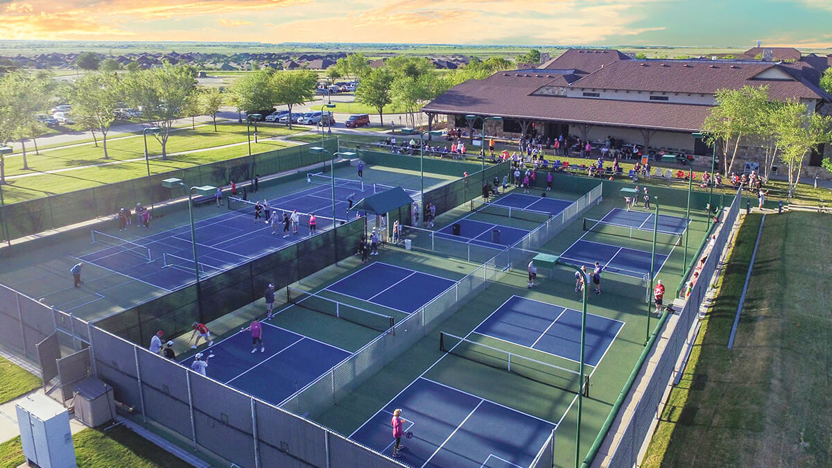 Pickleball complex at Robson Ranch Texas, a New Home builder for Active Adults